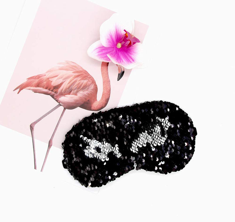 [Australia] - FSSTUD 6 Pcs Glitter Mermaid Sequins Sleep Sleeping Eye Mask Elastic Eye Cover Shade Blindfold Women Teens Girls 
