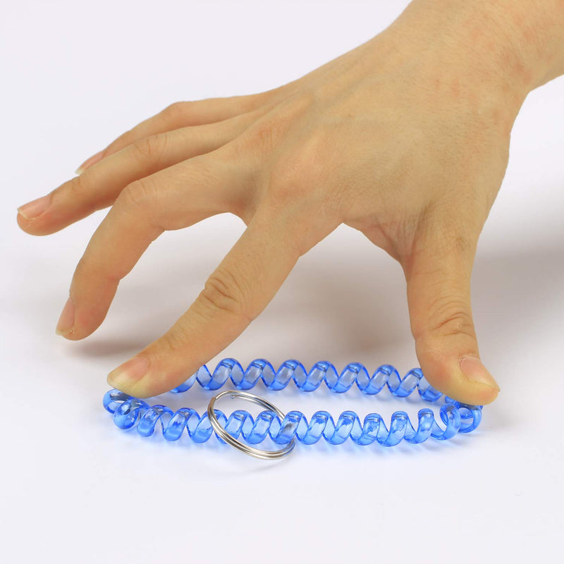 [Australia] - BIHRTC Transparency Flexible Spiral Coil Stretchable Spring Wristband Key Ring 10 
