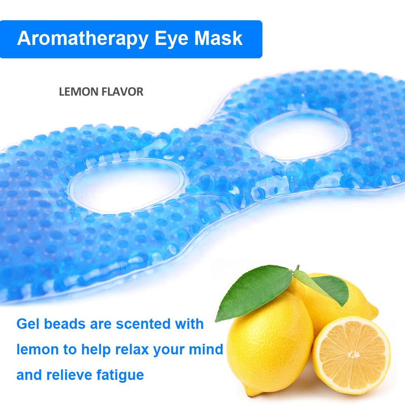 [Australia] - NEWGO Cooling Eye Mask for Puffy Eyes, Hot Cold Therapy Gel Eye Mask with Lemon Scent, Relief for Swollen Eyes, Dark Circles, Stress, Migraine, Headaches, Sinus Pain - Blue 