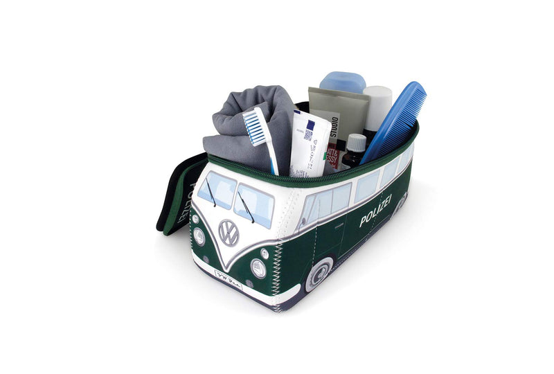 [Australia] - BRISA VW Collection - Volkswagen Samba Bus T1 Camper Van 3D Neoprene Universal Bag - Makeup, Travel, Cosmetic Bag (Neoprene/Polizei/Police) 