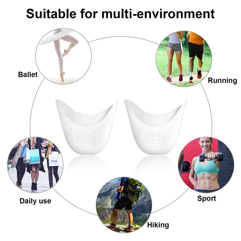 [Australia] - Silicone Gel Toe Caps Soft Ballet Pointe Dance Athlete Shoe Toe Pads Toe Protector with Breathable Hole 2 Pairs(Toe Protector) 