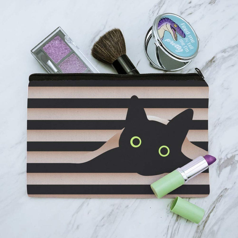 [Australia] - Black Cat In Window Makeup Cosmetic Bag Organizer Pouch 