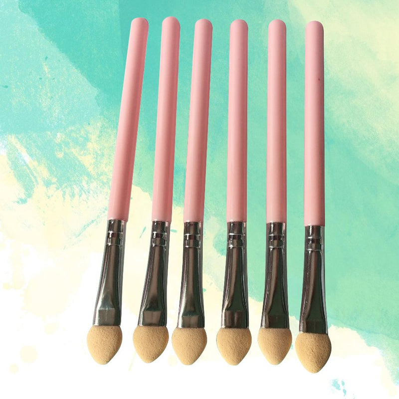 [Australia] - Lurrose 6PCS Portable Sponge Eye Shadow Brush Eyeshadow Applicators Slim Handle Brush Beauty Makeup Tool Paint Brushes for Women Girls 