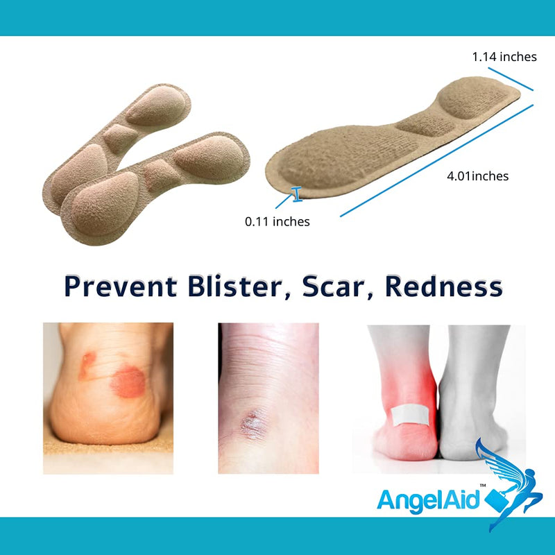 [Australia] - 4 Pairs Angelaid Comfy Foam Heel Liners, Self-Adhesive Cushion to Protect Heels 