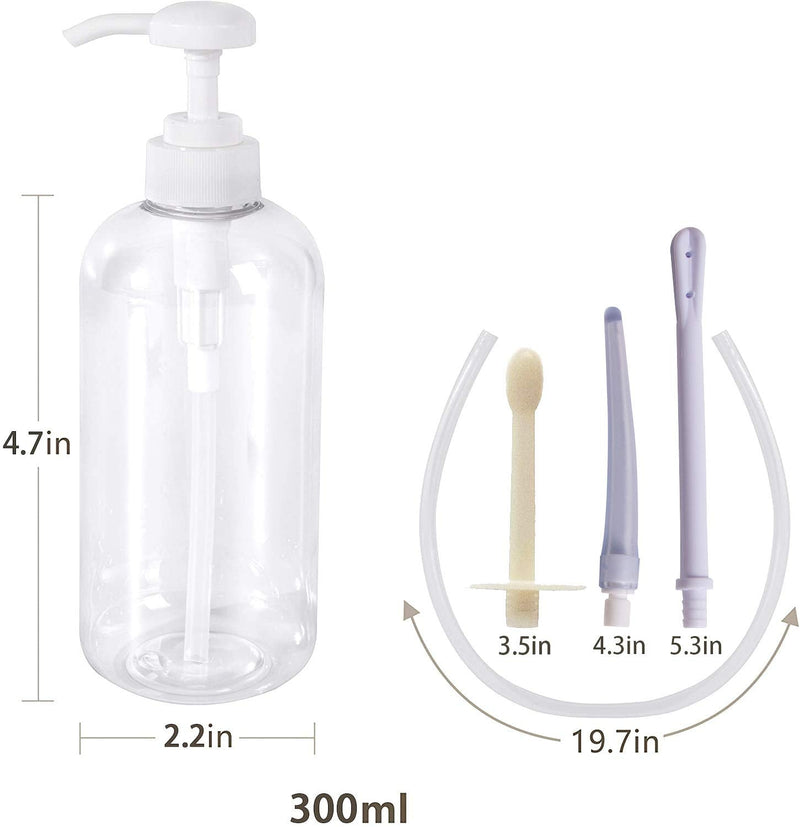 [Australia] - Abyclean Enema Bottle Kit for Men Anal Douche Vagina Cleaning Kit Reusable Manual Pressure Enemas for Women (300ml, 3 Nozzle) 300ml-3 Nozzle 