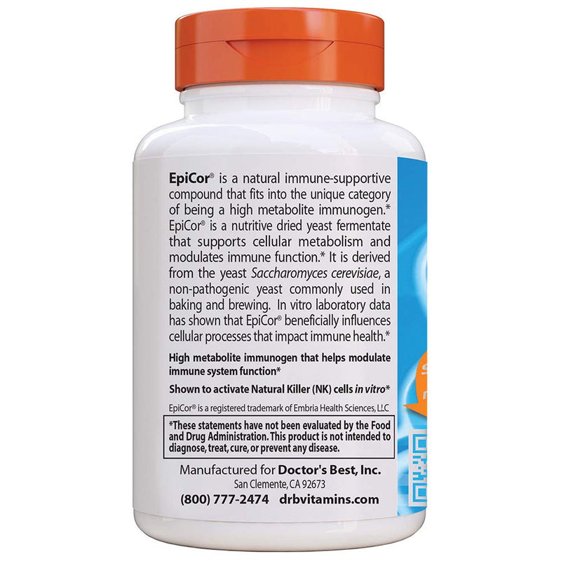 [Australia] - Doctor's Best Epicor, Immune Health Defense, Non-GMO, Vegan, Gluten Free, 500 Mg, 60 VC (DRB-00177) 60 Count (Pack of 1) 