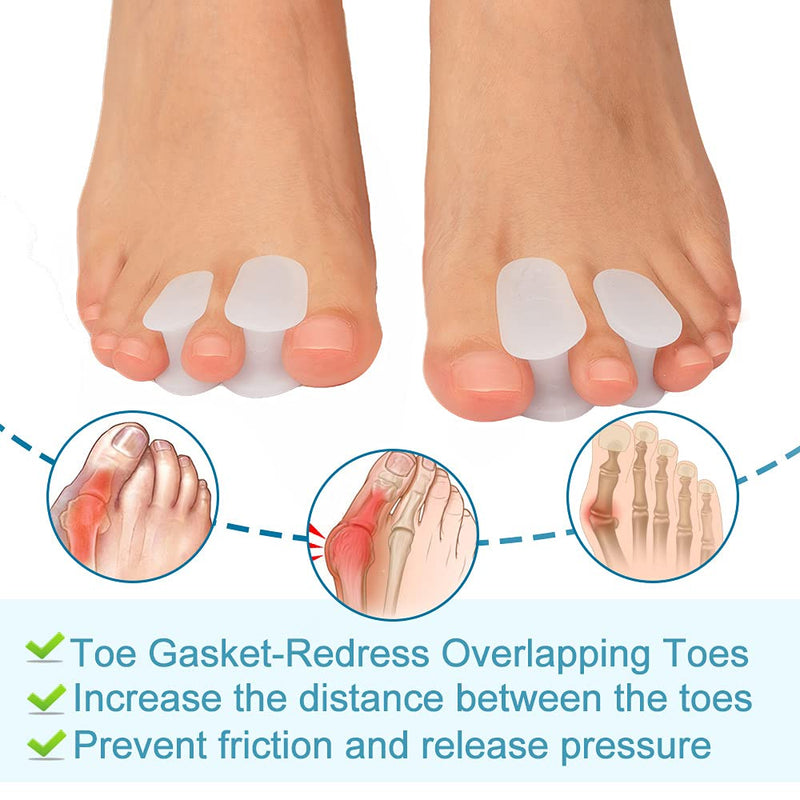 [Australia] - Kimihome 16 Packs Gel Toe Separator，Toe Gasket-Redress Overlapping Toes, Prevent Friction and Release Pressure, Relieve The Pain Caused by Bunions, White. 
