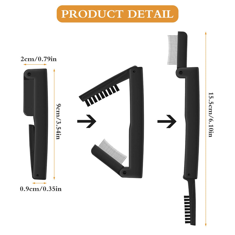 [Australia] - 2 Pieces Eyelash Comb Curlers Folding Eyelash Brush Eyebrow Comb Brushes Mascara Comb Applicator Lash Grooming Brush Tool Women Beauty Makeup Tool for Shaping Lash and Brow 