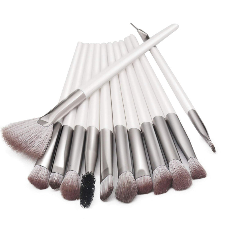 [Australia] - Tenmon 12 Pcs Eye Brush Set, Makeup Brush Set Professional Eye Makeup Brushes For Eyeshadow Concealer Eyeliner Brow Blending Brush Tool (white) white 