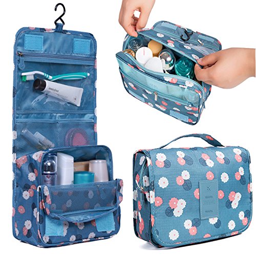 [Australia] - King&Pig Toiletry Bag Multifunction Cosmetic Bag Portable Makeup Pouch Waterproof Travel Hanging Organizer Bag Travel Storage Bag (pink smile face) pink smile face 