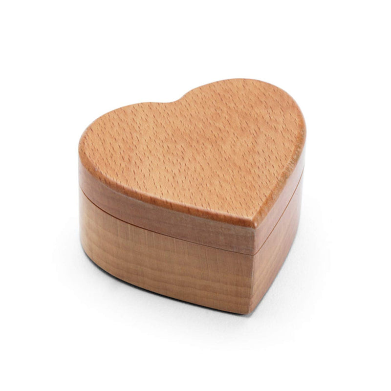 [Australia] - Wislist Heart Shaped Beech Wood Ring Box Velvet Soft Interior Holder Jewelry Chest Organizer Earrings Coin Jewelry Wooden Presentation Box Case for Proposal Engagement Wedding Ceremony Birthday Gift 
