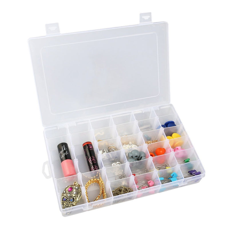 [Australia] - SpeedDa Clear Plastic Jewelry Box Organizer Storage Container with Adjustable Dividers 36 Grids 