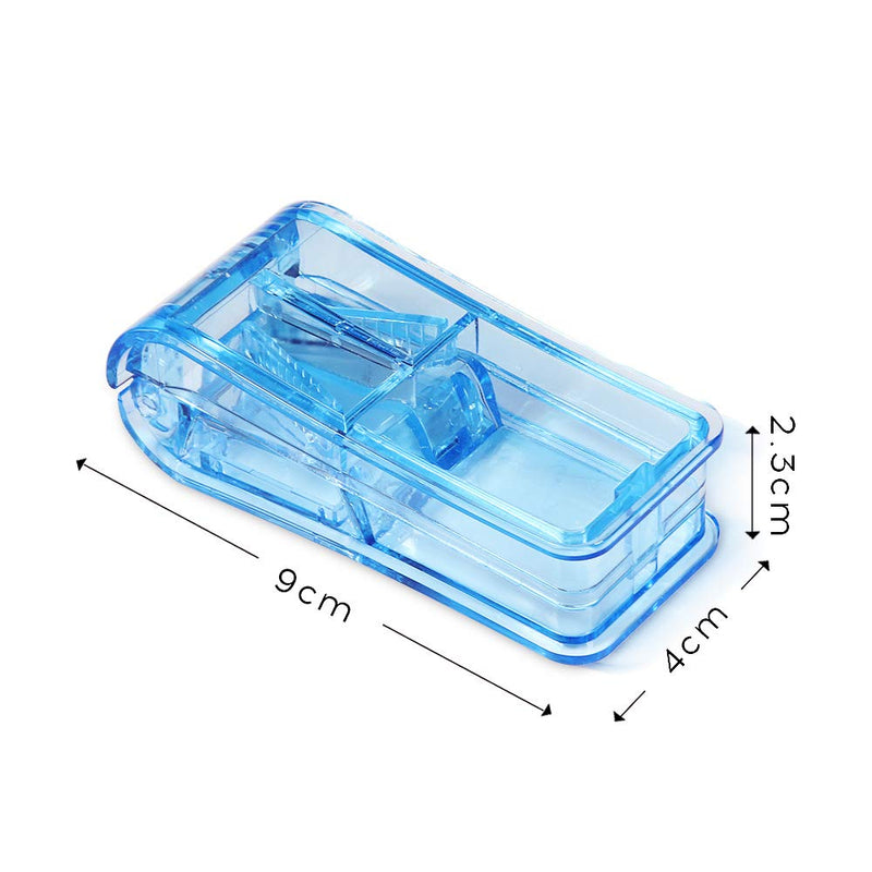 [Australia] - Pill Cutter, Opret Pill Splitter with Blade for Small Pills Large Pills Cut in Half Quarter for Tablet Vitamin Medicine Blue 
