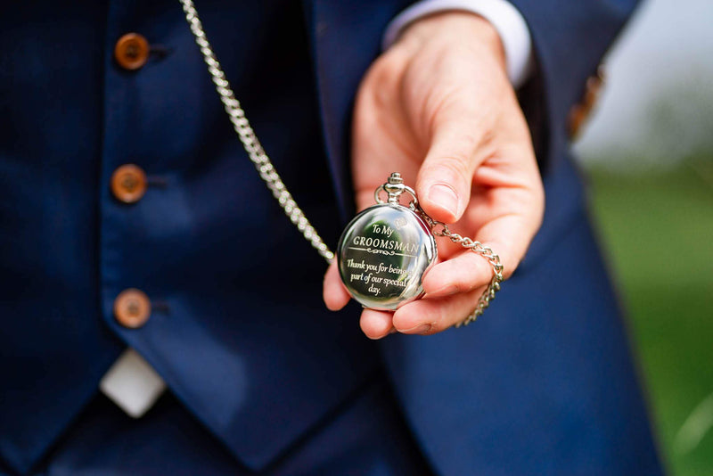 [Australia] - Groomsmen Gifts for Wedding or Proposal - Engraved"to My Groomsman" Pocket Watch - Luxury Wedding Gift Groomsman - 1 Set 