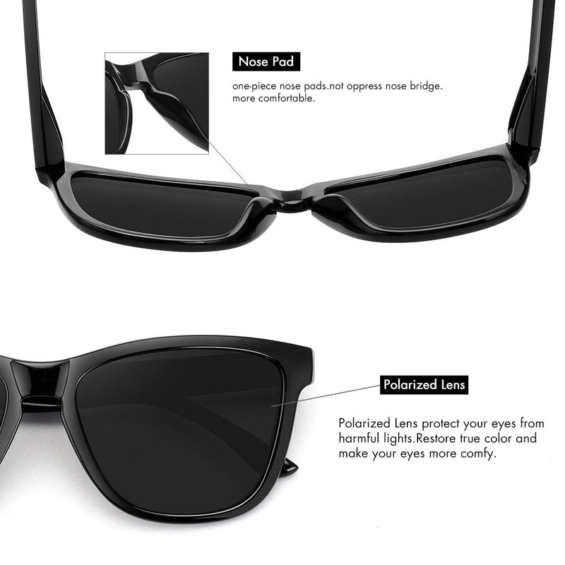 [Australia] - MEETSUN Polarized Sunglasses for Women Men Classic Retro Designer Style Black 54 Millimeters 
