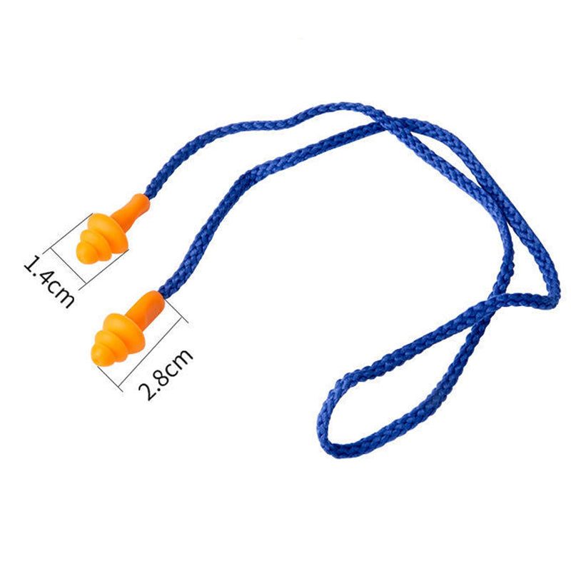 [Australia] - 5 Pairs Corded Ear Plugs Reusable Silicone Earplugs with String Banded Ear Plug Sleep Noise Cancelling for Hearing Protection 