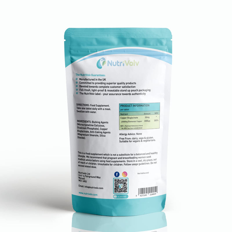[Australia] - Copper Bisglycinate 3mg Vegan Chelated Cu for Healthy Heart and Improved Immune System UK, Made High-Quality Pills for Men and Women - 120 Tablets 