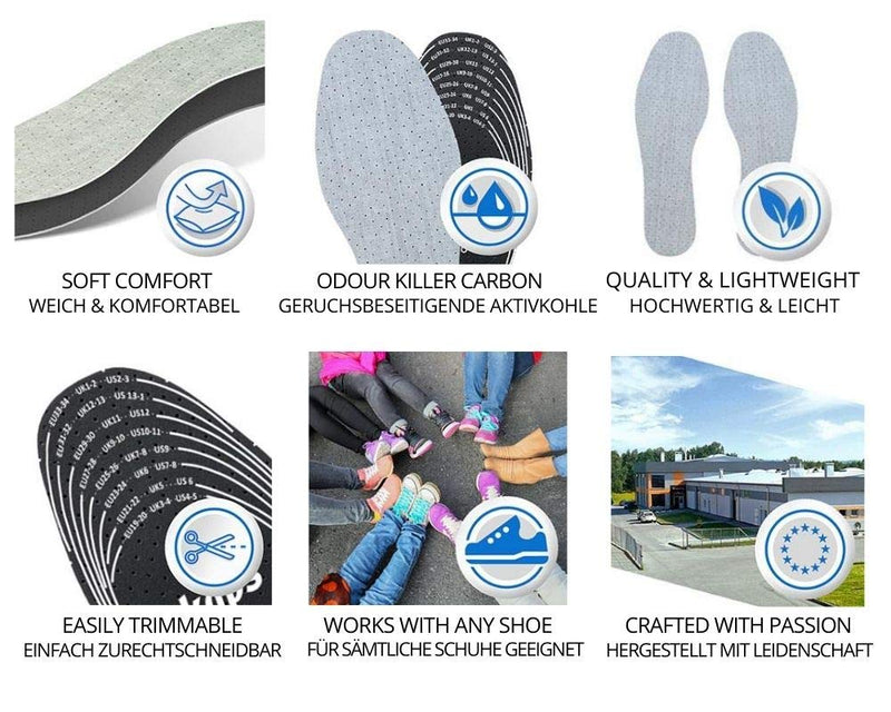 [Australia] - Best Shoe Insoles Inserts for Children | Bad Smell Odor-Eater Technology with Breathable Foam |Cut to Fit | Kaps Odour Stop Kids Made in Europe 