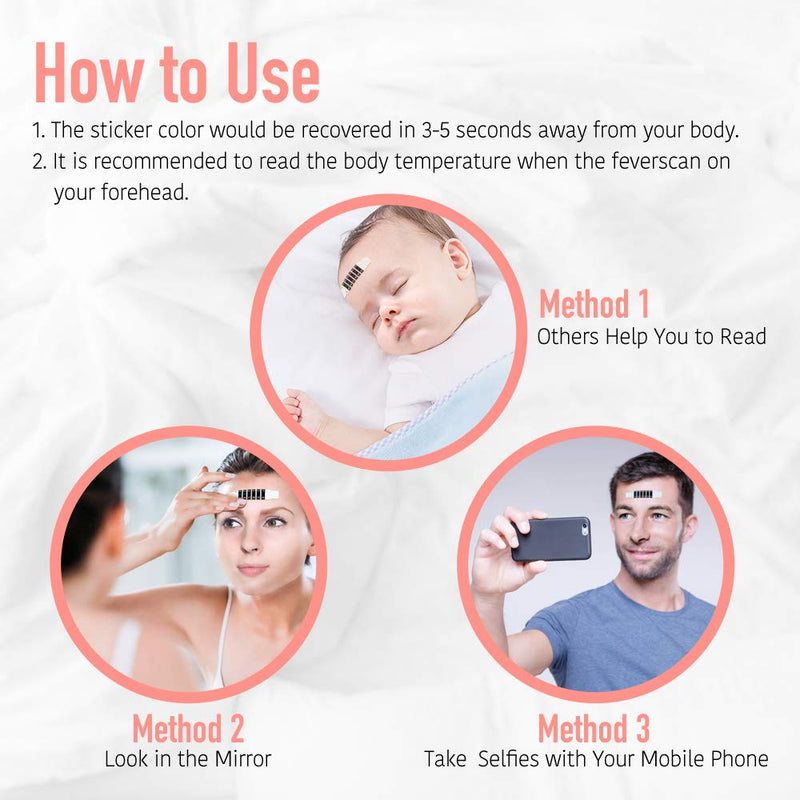 [Australia] - 12 PCS Forehead Head Strip Thermometer Fever Body Baby Child Kid Adult Check Test Temperature Monitoring Safe Non-Toxic 95-104 ℉ 