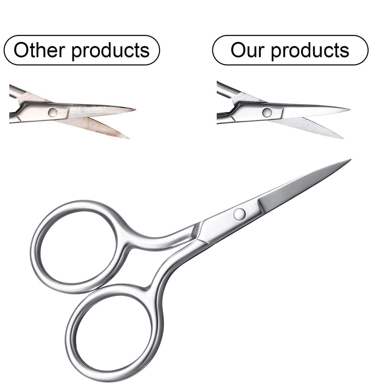 [Australia] - Facial Hair Scissors Small Scissors Nose Hair Scissors Stainless Steel Straight Tip Scissor for Eyebrows Nose Moustache Beard Eyelash 