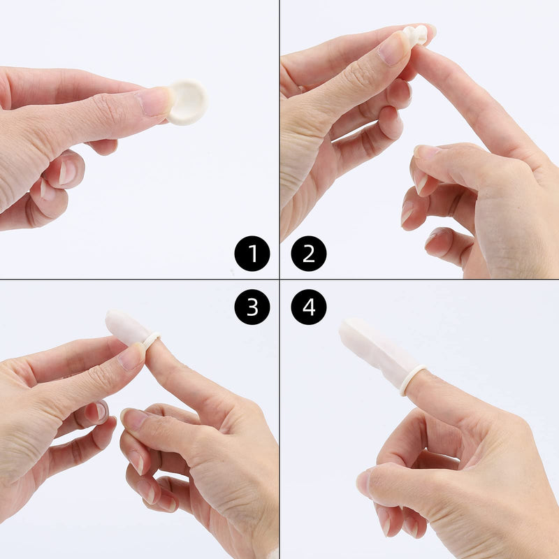 [Australia] - 300 Pcs Latex Finger Cots Small Latex Finger Cots White Disposable Latex Finger Cots Rubber for Injured Finger,Cracked Finger,Sports(White) 