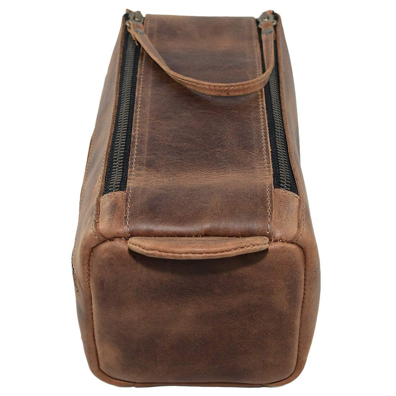 [Australia] - Hide & Drink, Leather Toiletry Bag w/ Handles, Hygiene Organizer, Travel Dopp, Bathroom, Shaving, Storage, Travel & Grooming Essentials, Handmade Includes 101 Year Warranty :: Bourbon Brown 