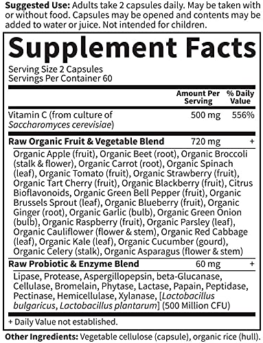 [Australia] - Garden of Life Vitamin C - Vitamin Code Raw Vitamin C - 120 Vegan Capsules, 500mg Whole Food Vitamin C with Bioflavonoids, Fruits & Veggies, Probiotics, Gluten Free Vitamin C Supplements for Adults 120 Count (Pack of 1) 