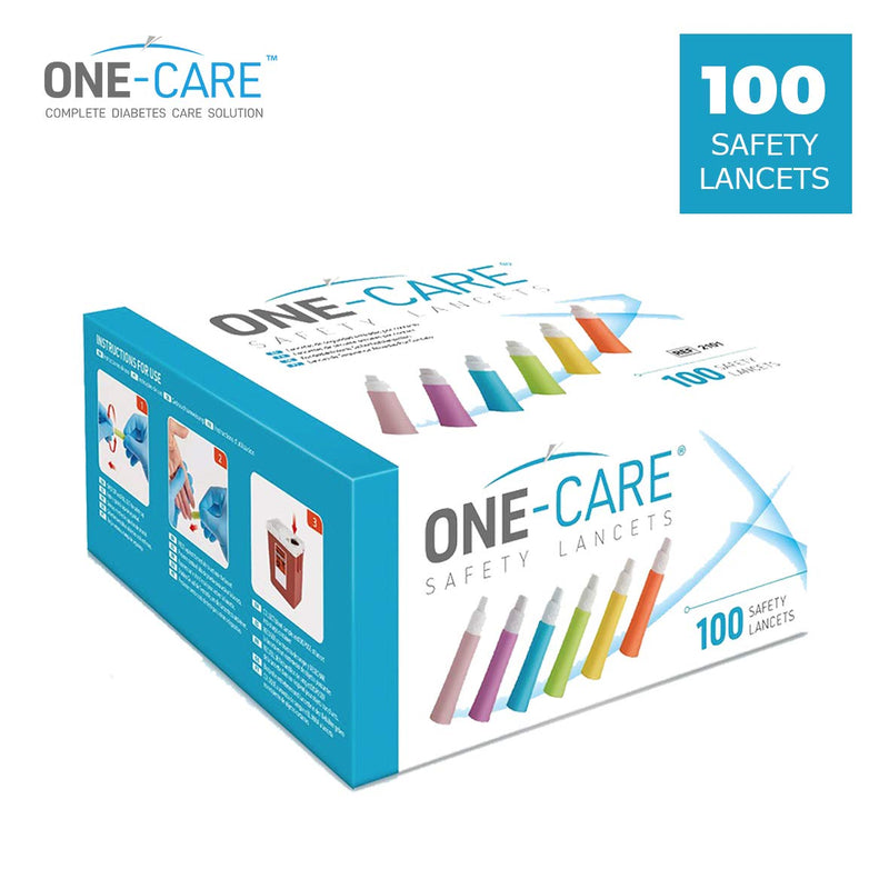 [Australia] - MediVena ONE-Care Safety Lancets, Contact-Activated, 30G x 1.5mm, 100/bx, Sterile, Single-Use, Preloaded, Gentle for Comfortable Testing 