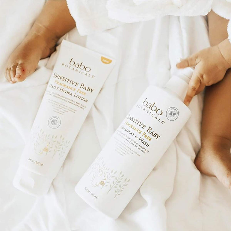 [Australia] - Babo Botanicals Sensitive Baby Fragrance-Free 2-in-1 Shampoo & Wash - with Natural Oat Protein, Shea & Cocoa Butter - EWG Verified & Hypoallergenic - 16 fl. oz. 16 Fl Oz (Pack of 1) 
