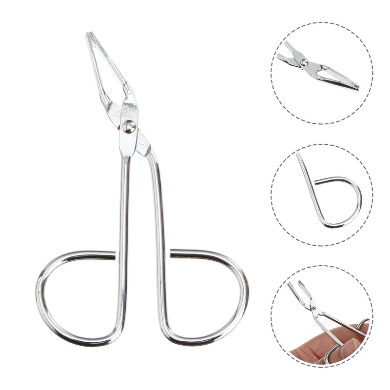 [Australia] - FOMIYES Eyebrow Tweezers Scissors Stainless Steel Scissors Professional Shaped Eyebrow Tweezers Clip with Easy Scissor Handle for Hair and Eyebrows Personal Care (Silver) 1Pc 