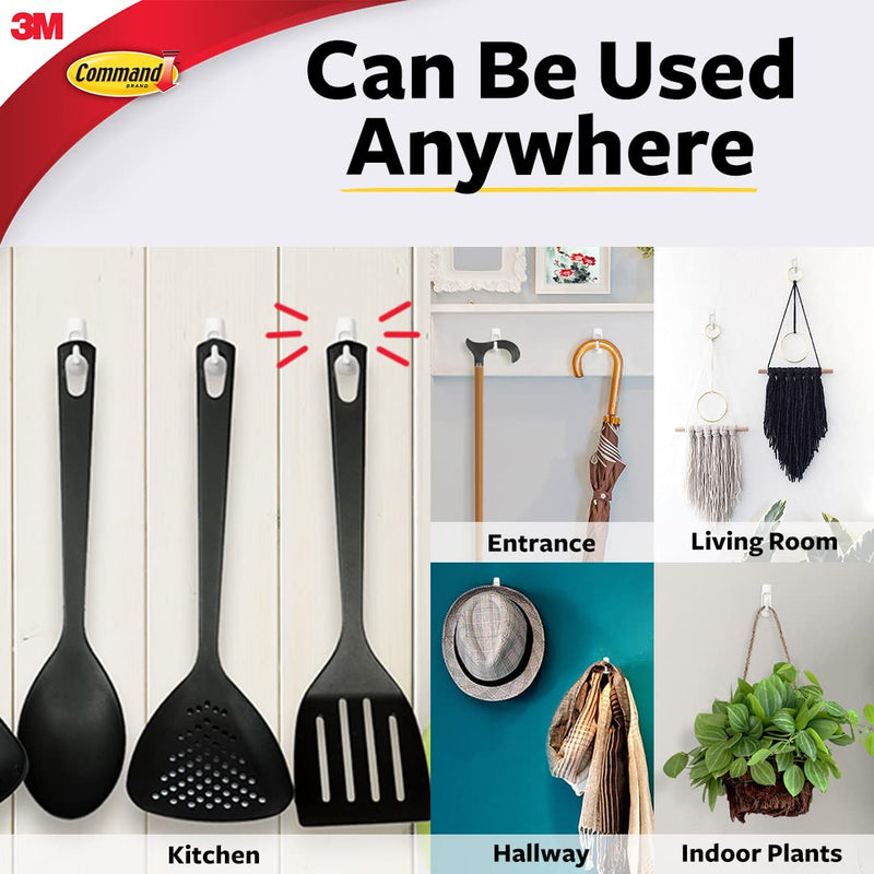 [Australia] - Command Medium Utility Hooks, White, 2-Hooks, 4-Strips, Organize Damage-Free 