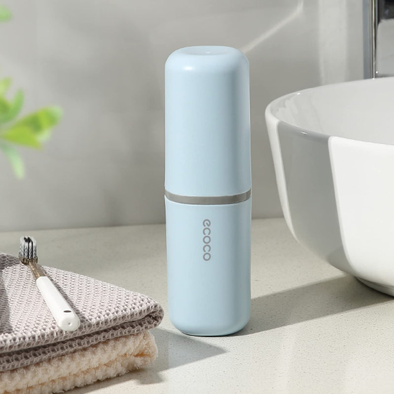 [Australia] - Meiyijia Travel Toothbrush Holder, Toothpaste Holder, Portable, Dustproof, Antibacterial, Toothbrush Case for Travel, Family, Camping, School Blue/1 