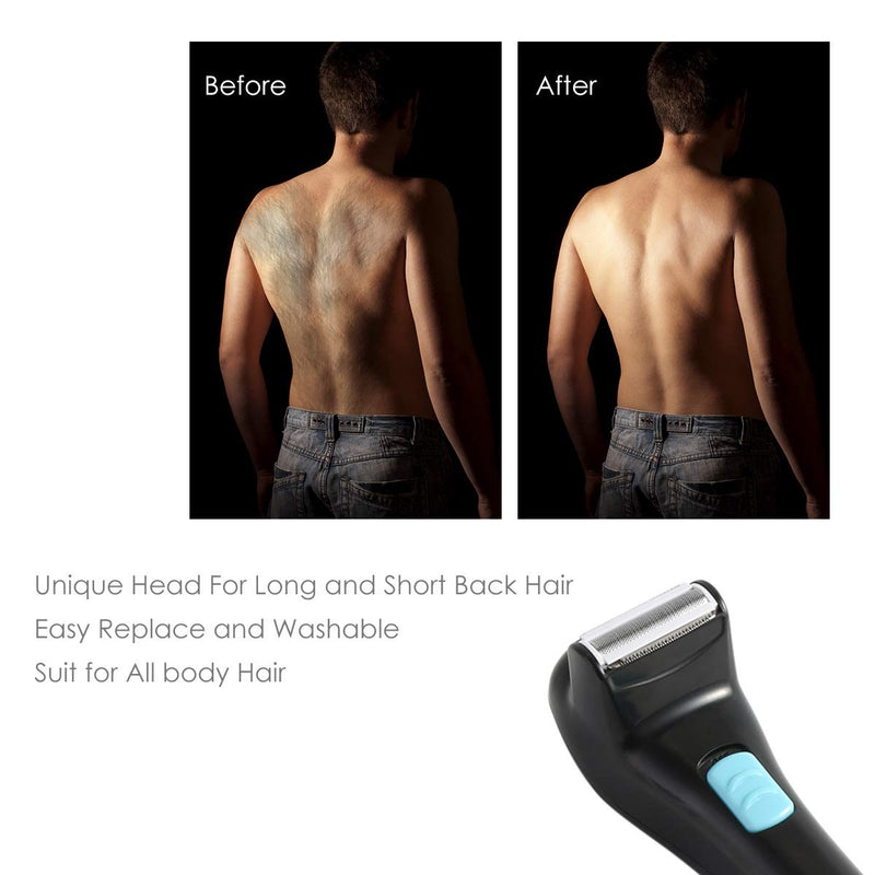 [Australia] - Men's Electric Back & Body Shaver,Large Razor with Adjustable Length Telescopic Handle for Men Back Hair Body Groomer Trimmer Removal. Adjustable Foam Handle 