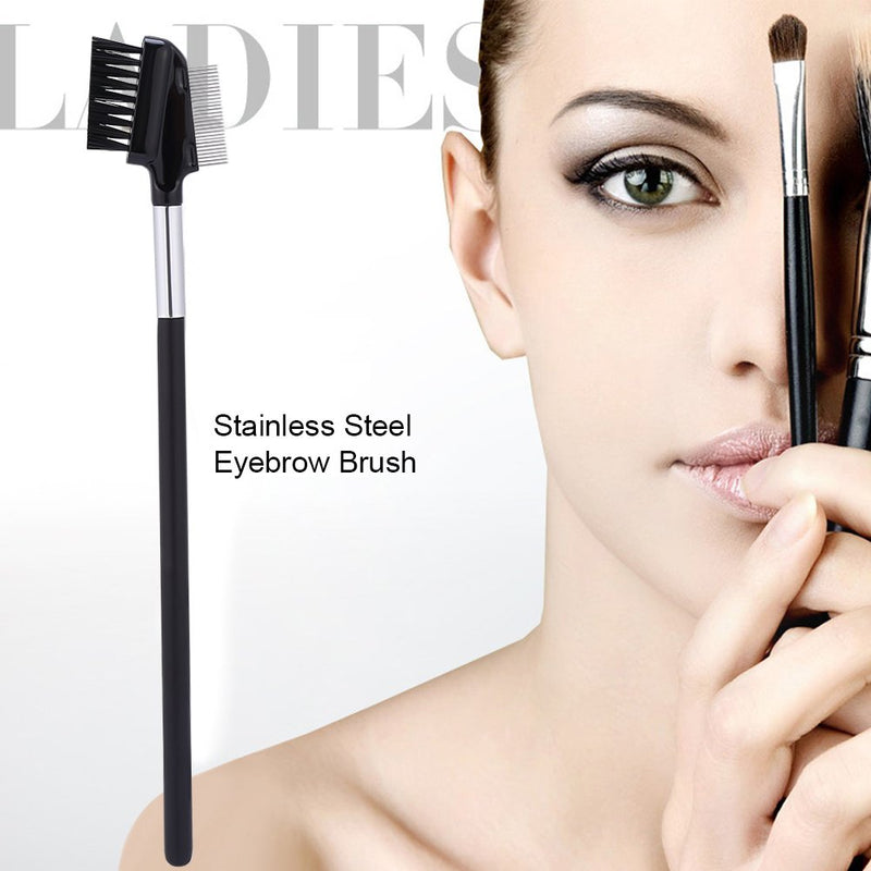 [Australia] - Stainless Steel Eyelash Comb, Eyelash and Eyebrow Brush with Dual-Comb for Brow Groomer Eyelash Extension Tools Cosmetic Makeup 