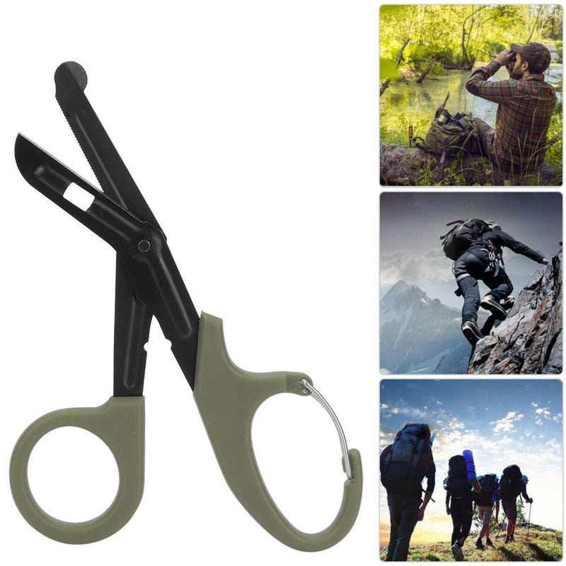 [Australia] - Titanium Bandage Shears Scissors EMT and Trauma Shears, Bent Stealth Black Coated for Nurses, Students, Emergency Room (Green, 19cm) Green 