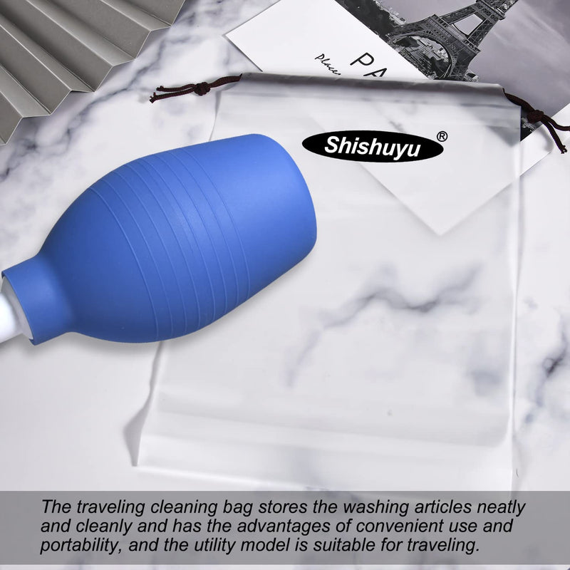 [Australia] - 10 oz Enema Bulb Kit with Storage Bag- Anal or Vaginal Silicone Douche for Men or Women - Comfortable Cleaner（Blue） Blue 