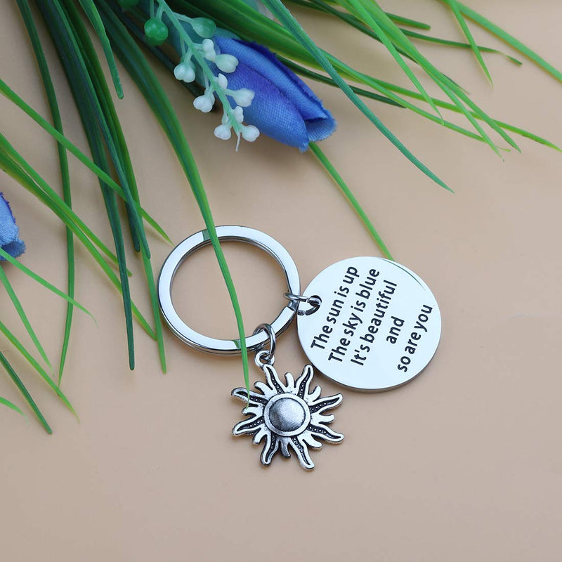 [Australia] - CHOORO Lyrics Gift The Sun is Up The Sky is Blue It's Beautiful and So are You Sun Charm Keychain sun is up keychain 