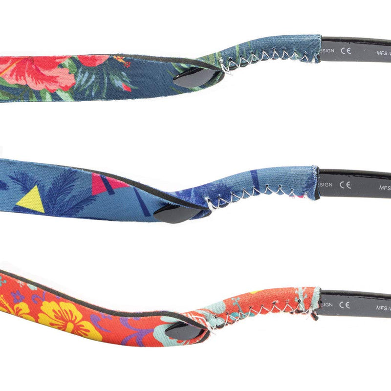 [Australia] - Ukes Kids Floating Neoprene Sunglass and Glasses Straps - Tropical Design Pack of 3 (Glasses Not Included) The Tropical Kids Pack 