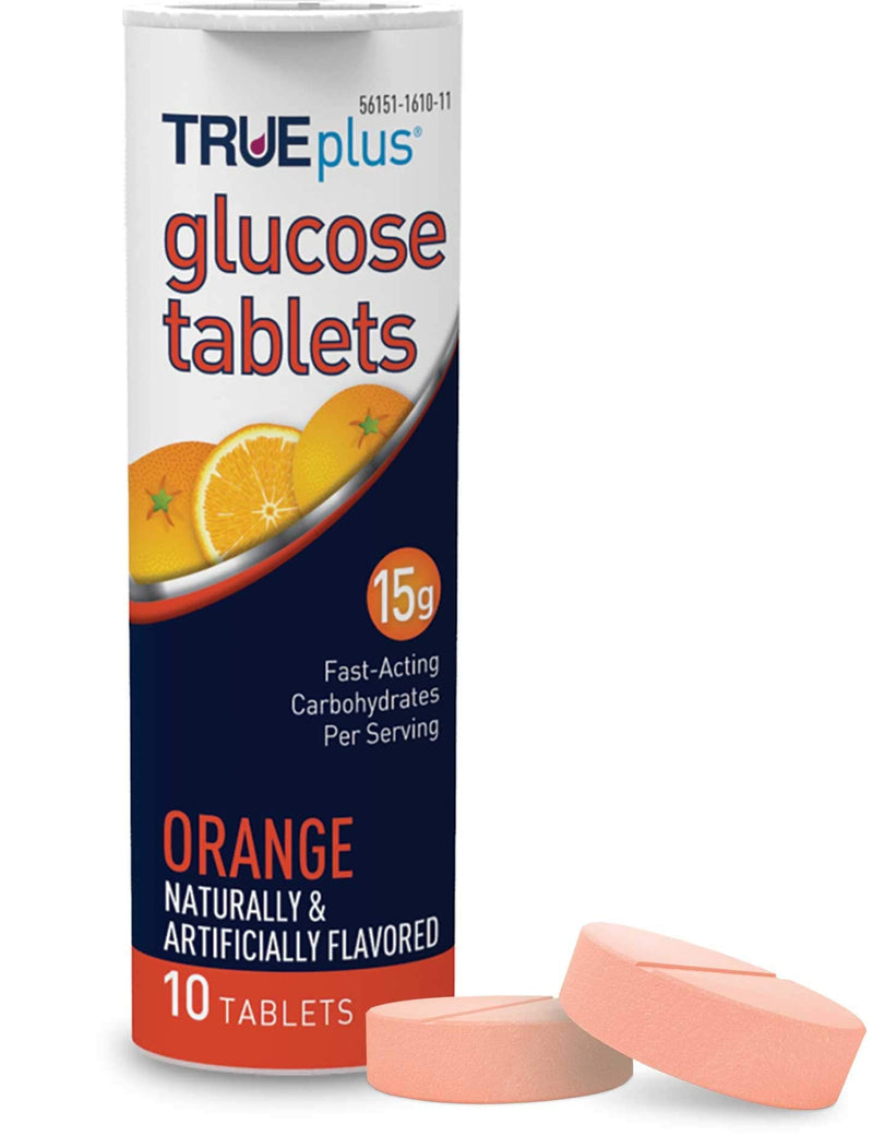[Australia] - TRUEplus® Glucose Tablets, Orange Flavor - 6X 10ct Tubes 10 Count (Pack of 6) 