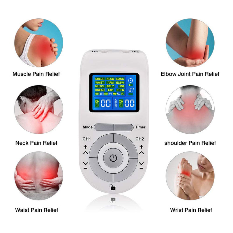 [Australia] - TENS & EMS Massage Device with 12 TENS Modes-Therapy Massager for Pain Muscle Back Neck Stress Sciatic Relief Muscle Nerve Stimulators 