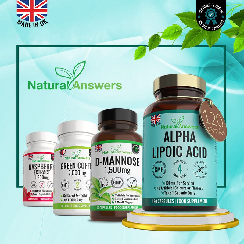 [Australia] - 120 Alpha Lipoic Acid (ALA) 100mg Capsules - (4 Months Supply) Food Supplement Nervous System Support - UK Manufactured 