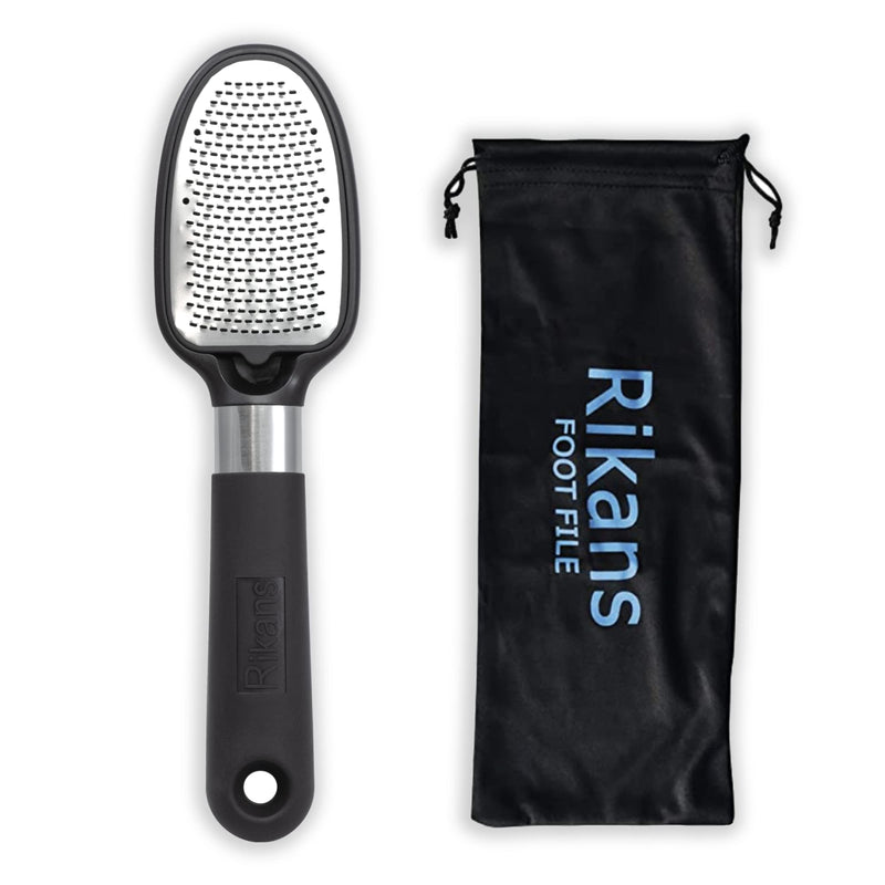 [Australia] - Rikans Foot File Foot Rasp Callus Remover Dead Skin Remover Double Sided Foot Scrubber Foot Care Pedicure Tool to Remove Hard Skin Can Be Used Wet or Dry Skin Surgical Grade Stainless Steel File 