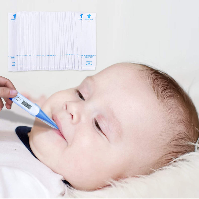 [Australia] - Baluue 100pcs Thermo- Meter Probe Covers Disposable Universal Digital Oral Rectal- Covers Refill Sleeve Replacement 