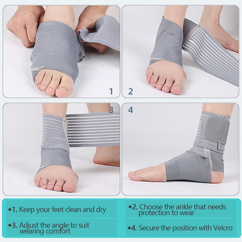 [Australia] - Sopfai Ankle Brace for Women and Men,Adjustable Ankle Support for Achilles Tendonitis Felief Plantar Fasciitis,Strains,Sports Support（One Size + Gray） 