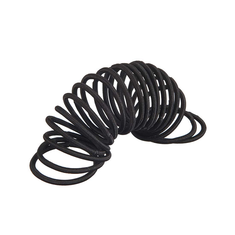 [Australia] - Minihope Women's Hair Elastic Thick Tie, Black, 30 Count (Pack of 1), 4MM for Medium Hair. Black 30 