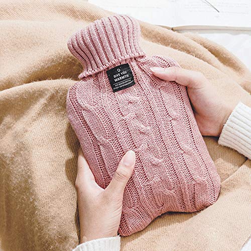 [Australia] - OliviaLiving Hot Water Bag Hot Water Bottle 2 Liters Heat Up and Refreezable Hot Cold Pack with Knit Cover for Pain Relief Hot Cold Therapy Pea Green 