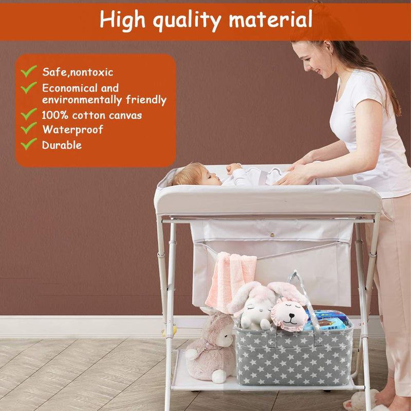 [Australia] - LEADSTAR Baby Diaper Caddy Organizer, Portable Baby Storage Basket,Foldable Car Travel Caddy Organiser for Changing Nappy,Wipes,Nursery Storage,Newborn Shower Gift (Grey Star) 