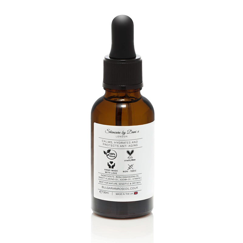 [Australia] - Rose Facial Oil - Made from The Finest Rosa Damascena Rose - Naturally Calming, Hydrating and Protecting (30ml) 30 ml (Pack of 1) 