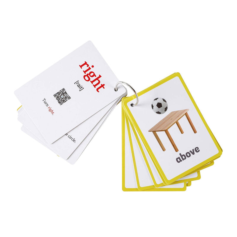 [Australia] - FieldDream 23pcs Positional Toddlers Flash Cards with Pictures Baby Learning Games Toys Education Flashcards for Kids Classroom Decoration Kindergarten Preschoolers with Ring Gifts 