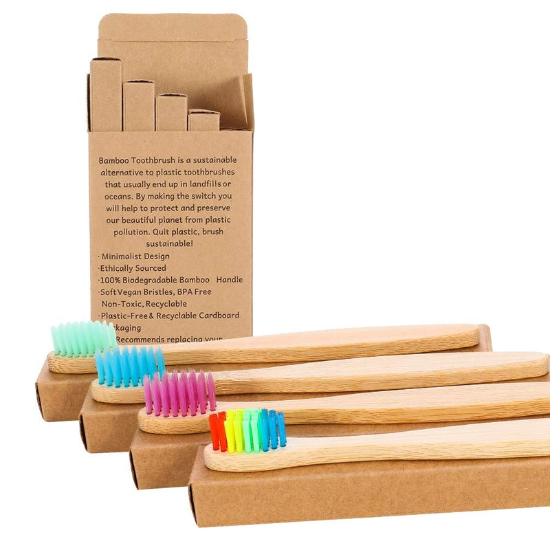 [Australia] - Yorgewd 10 Pack Kids Bamboo Toothbrush, Natural Children Toothbrushes Soft Bristles Ergonomic Biodegradable Handle Eco Toothbrush for Kids BPA Free 